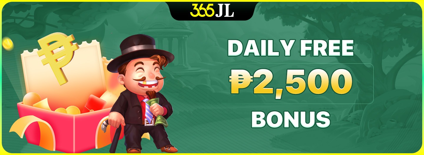 Daily Free Bonus promotion with prizes up to ₱2,500